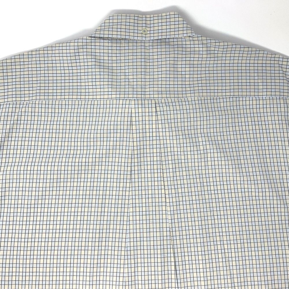 Tommy Hilfiger Beige Plaid Cotton Men's Short Sleeve Button Up Shirt Size XXL - Picture 7 of 9